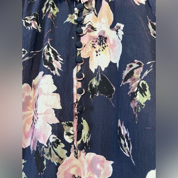 Rebecca Taylor Magnolia Navy Floral Print
Tie Waist Sleeveless Dress Size 0 - Picture 8 of 12